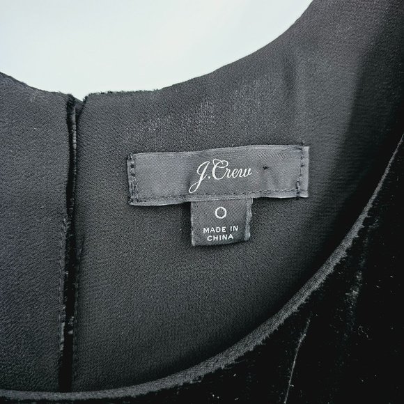 J Crew Velvet Tank Top 0 Black Lined Keyhole Button Back Classic Versatile Chic - Picture 2 of 11